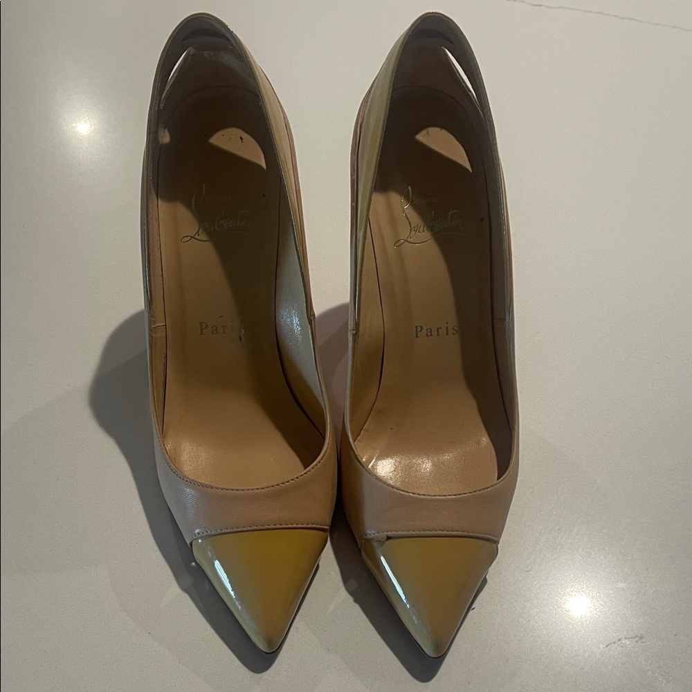 Christian Louboutin Beige and Yellow Heels